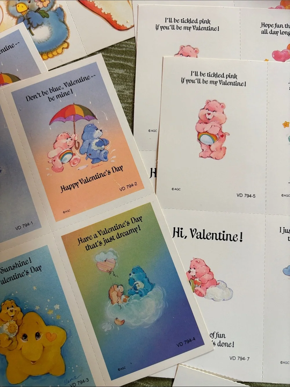 Vintage Care Bears 1980’s Valentine’s Day cards American Greeting envelopes 30